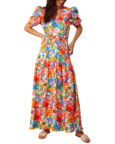 Hale Bob V Neck Linen Maxi Dress