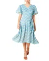 Hale Bob V-neck Linen Midi Dress