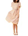 Hale Bob V-neck Linen Midi Dress