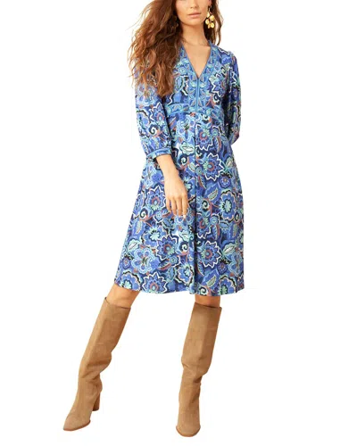 Hale Bob V-neck Midi Dress In Blue