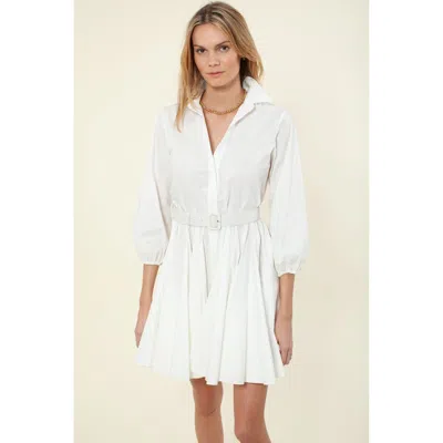 Hale Bob Vania Solid Poplin Dress In Black