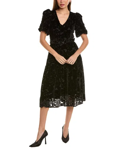 HALE BOB HALE BOB VELVET BURNOUT SILK-BLEND DRESS