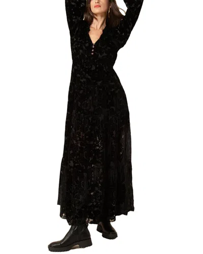 Hale Bob Velvet Burnout Silk-blend Dress In Black