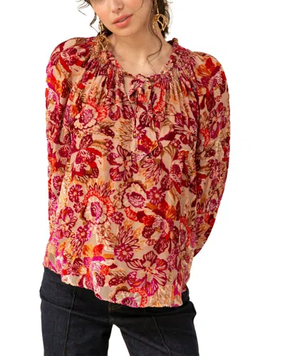 HALE BOB HALE BOB VELVET BURNOUT SILK-BLEND TOP