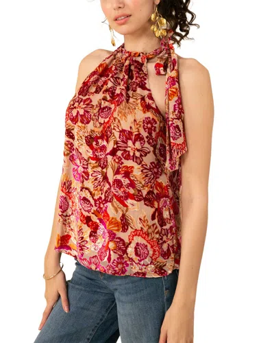 Hale Bob Velvet Burnout Silk-blend Top In Multi