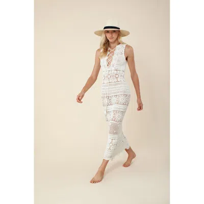 Hale Bob Viveca Crochet Maxi Dress In White