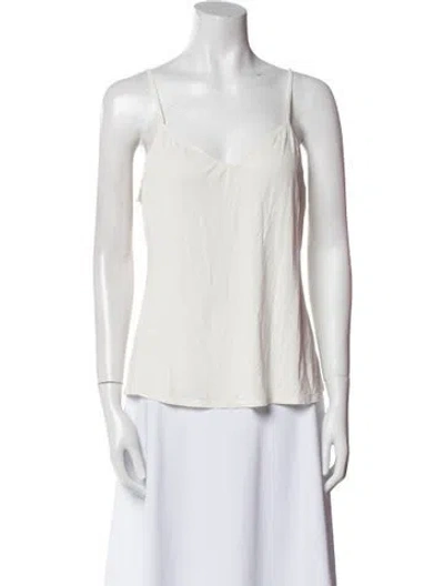 Pre-owned Hale Bob V-neck Sleeveless Top In Neutral