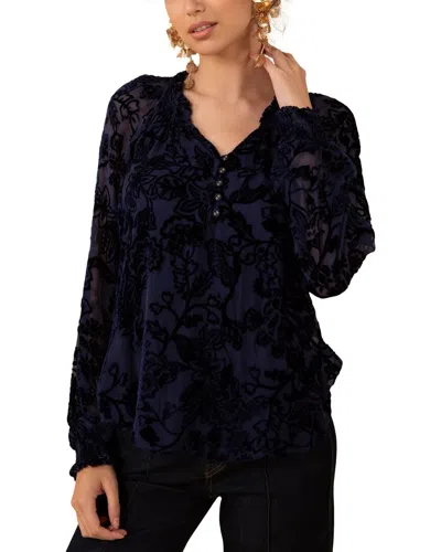 Hale Bob V-neck Top In Blue