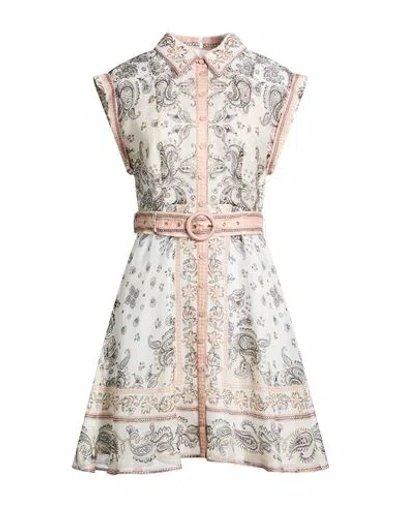 Hale Bob Woman Mini Dress Ivory Size L Silk, Linen In Multi