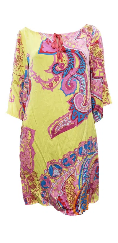 Pre-owned Hale Bob Women's Printed Silk Dress For Women In Tl10