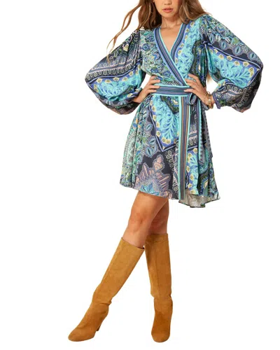 Hale Bob Wrap Dress In Blue