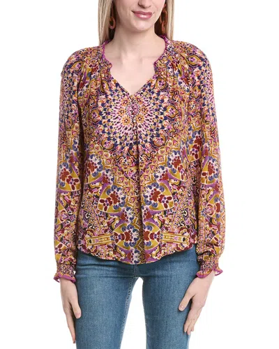 Hale Bob Wrenley Silk Top In Brown
