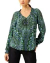 Hale Bob Wrenley Silk Top In Green