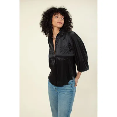 Hale Bob Yamei Solid Silk Top In Black