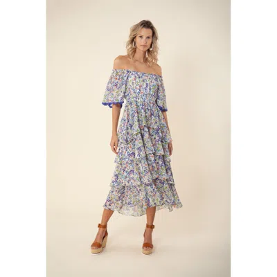 Hale Bob Zahara Tiered Dress In Gray