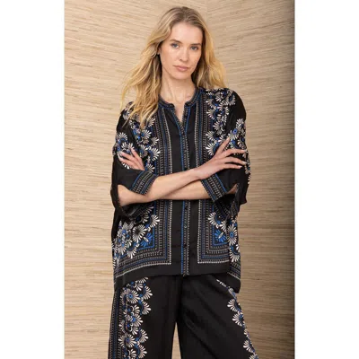 Hale Bob Zaria Charmeuse Top In Black