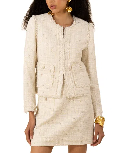 Hale Bob Zaylee Wool-blend Cardigan In White