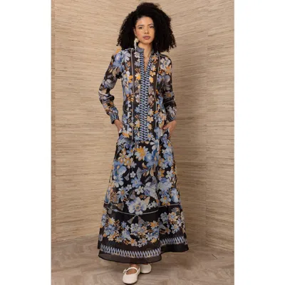 Hale Bob Zola Linen Organza Top In Black