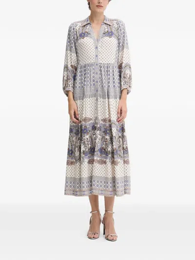 Hale Bob Zora Floral Maxi Dress In Gray