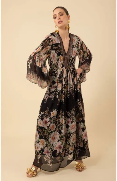 Halebob Alanna Chiffon Maxi Dress In Black