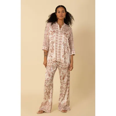 Halebob Aleena Charmeuse Top In Beige