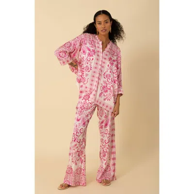 Halebob Aleena Charmeuse Top In Pink