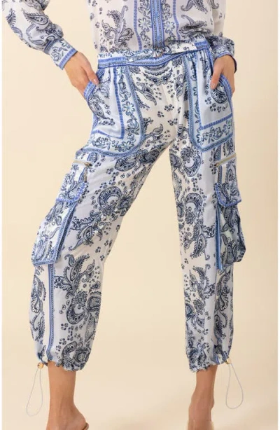 Halebob Blaire Charmeuse Cargo Pant In Blue