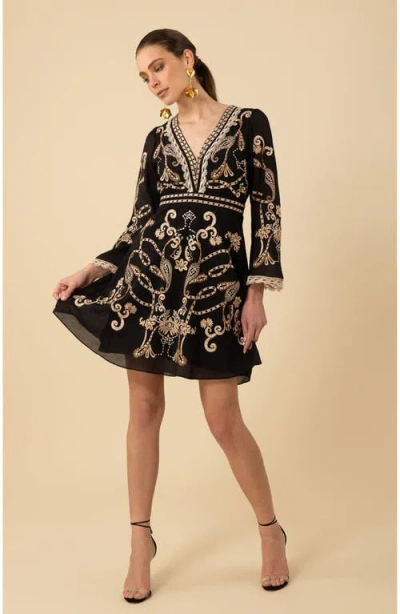 Halebob Cassandra Embroidered Dress In Black
