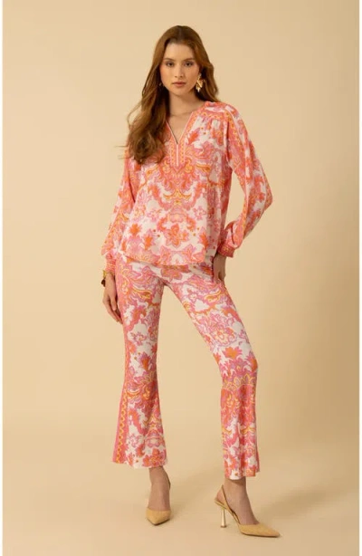 Halebob Chaya Silk Top In Pink
