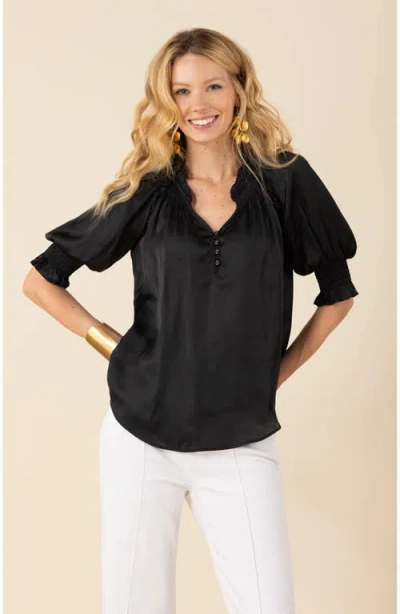 Halebob Eileen Charmeuse Top In Black