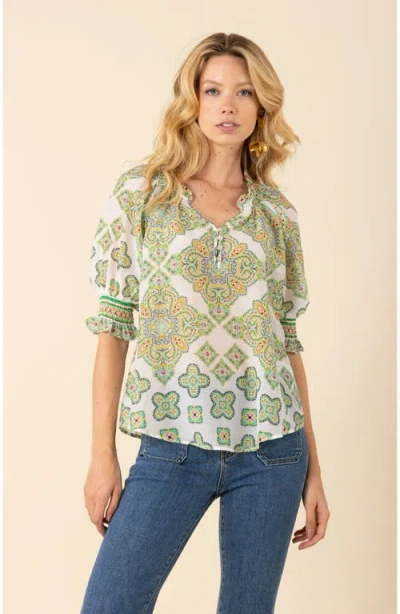 Halebob Eileen Voile Top In Lime