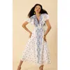 Halebob Elianna Embroidered Organza Maxi Dress In Blue