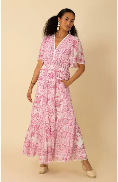 Halebob Ellis Chiffon Maxi Dress In Pink