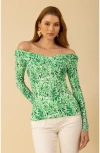 Halebob Emmie Jersey Top In Green