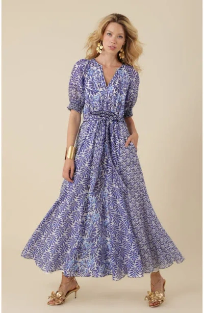 Halebob Estella Organza Maxi Dress In Navy