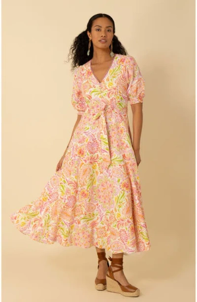 Halebob Faye Linen Maxi Dress In Pink