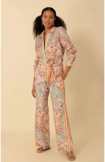 Halebob Fernanda Linen Pant In Green