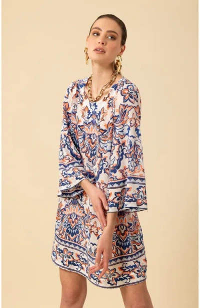 Halebob Flora Silk Dress In Navy