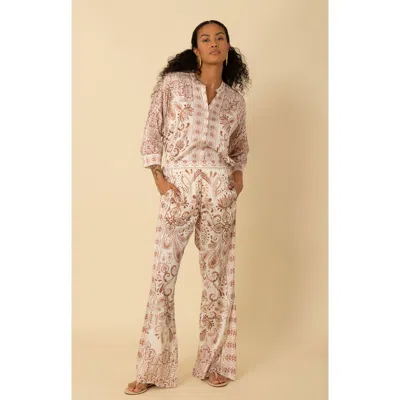 Halebob Frankie Charmeuse Pant In Beige