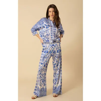 Halebob Frankie Charmeuse Pant In Navy