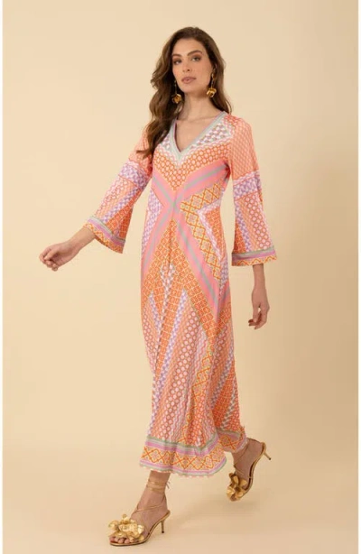 Halebob Henley Jersey Maxi Dress In Orange