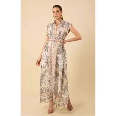 Halebob Holland Organza Maxi Dress In Beige