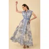 Halebob Holland Organza Maxi Dress In Blue