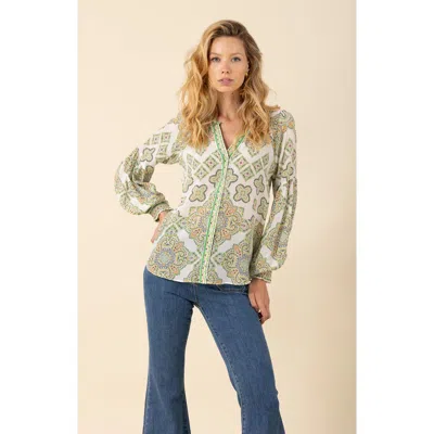 Halebob Indie Silk Top In Lime