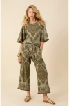 Halebob Jayda Jacquard Pant In Olive