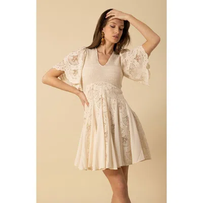 Halebob Journi Eyelet Dress In Ivory
