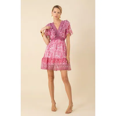 Halebob Julie Chiffon Dress In Pink