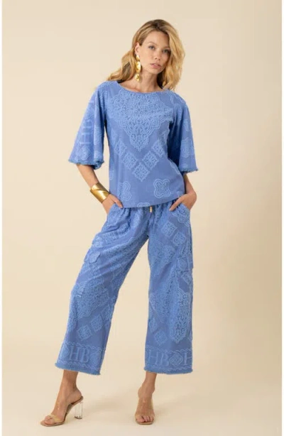 Halebob Leyla Jacquard Top In Blue
