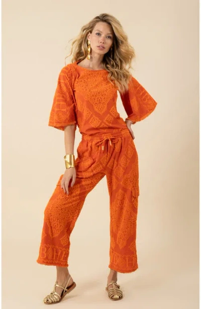 Halebob Leyla Jacquard Top In Orange