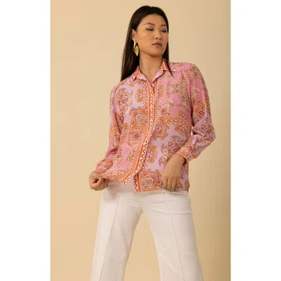 Halebob Madilynn Silk Blouse In Coral